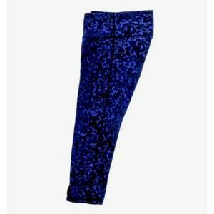Athleta Capri Yoga Small Black and Blue Spot Print